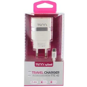 شارژر دیواری تسکو مدل TTC42 به همراه کابل MicroUSB