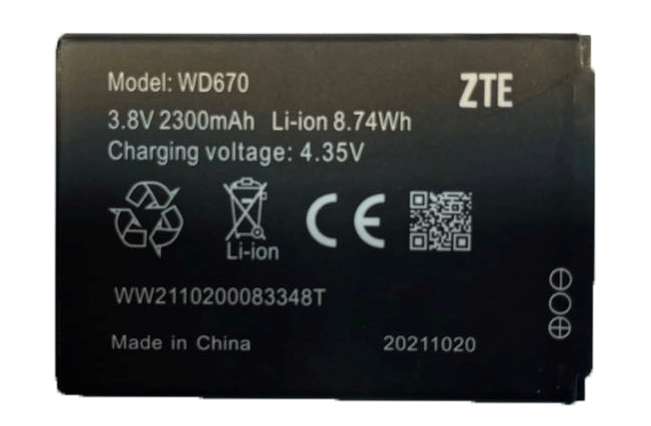 باتری مودم ZTE 4G WD670